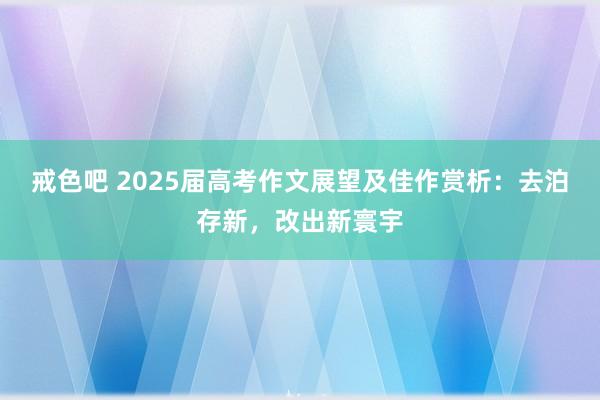 戒色吧 2025届高考作文展望及佳作赏析：去泊存新，改出新寰宇