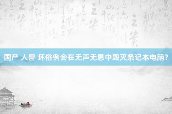 国产 人兽 坏俗例会在无声无息中毁灭条记本电脑？
