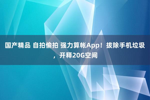 国产精品 自拍偷拍 强力算帐App！拔除手机垃圾，开释20G空间