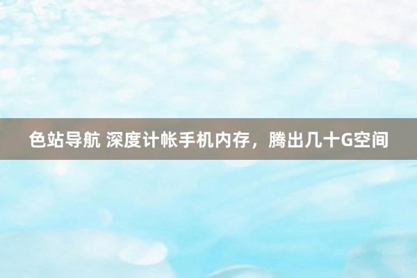 色站导航 深度计帐手机内存，腾出几十G空间
